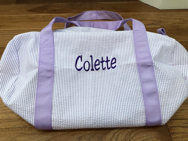 Lilac Seersucker Duffel By Mint